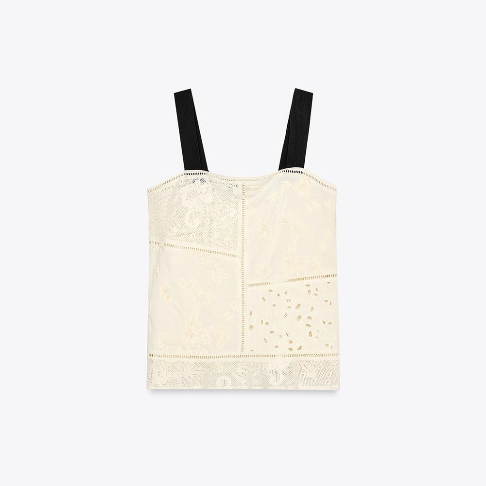 Zara Collection Patchwork Embroidered Top - Picture 2 of 9